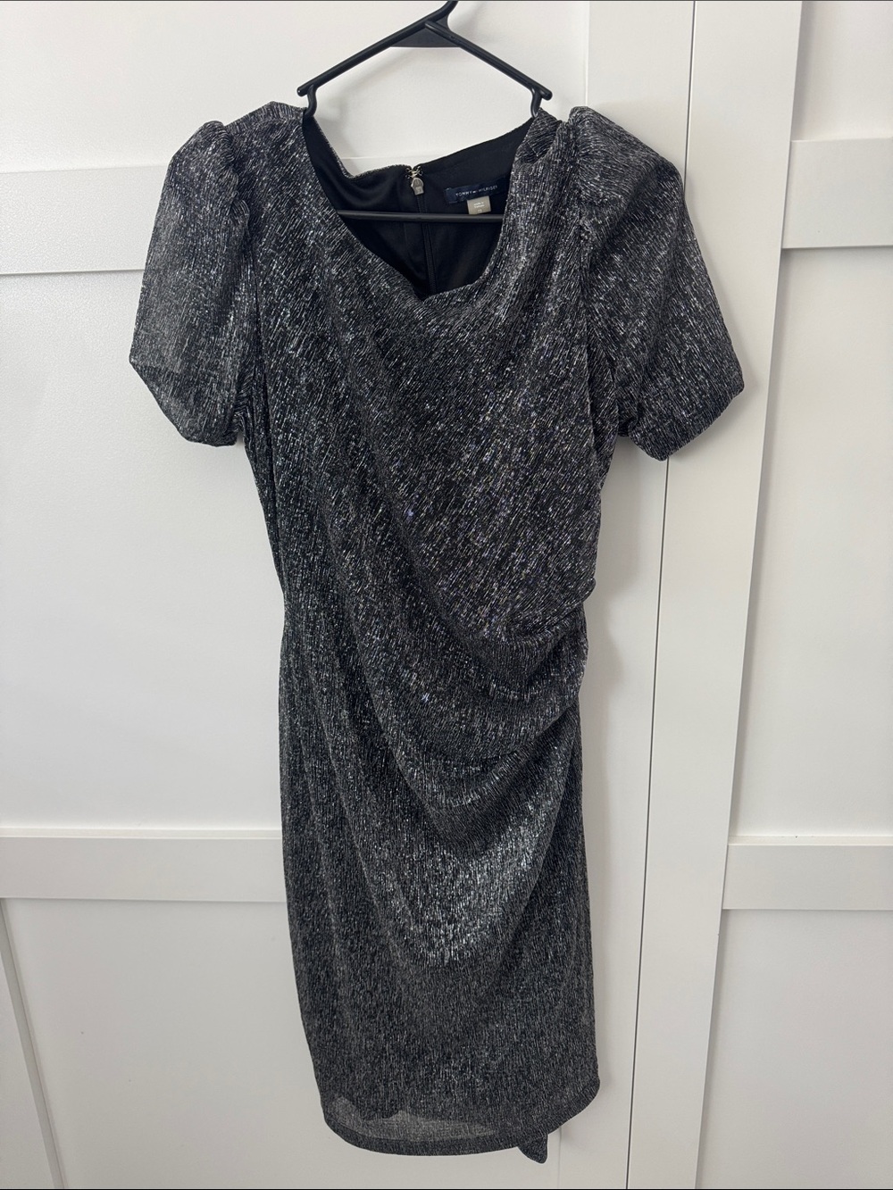 Tommy Hilfiger Black Metallic Midi Dress